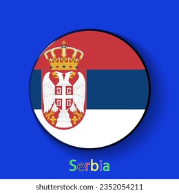 Serbia vector flag. Football europe 2024 tournament championship. Round badges of the country in the actual championship colors.