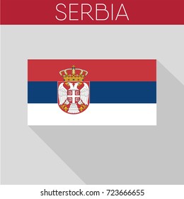 Serbia vector flag long shadow design 