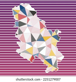Serbia vector illustration. Serbia design on gradient stripes background. Technology, internet, network, telecommunication concept. Stylish vector illustration.