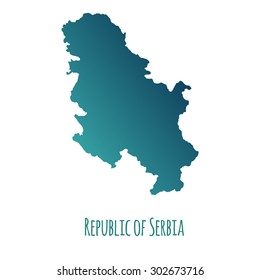 Serbia vector map with color gradient and caption on white background. Can be used as element of your infographics or presentation