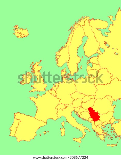 Serbia Vector Map Europe Vector Map Stock Vector Royalty Free