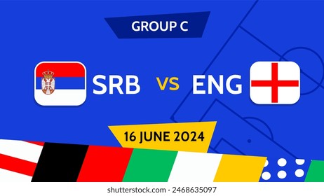 Serbia vs England football match Euro Cup 2024