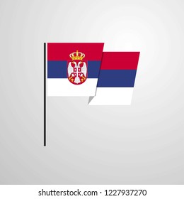 Serbia waving Flag design vector