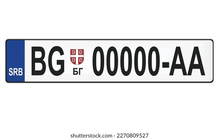 Serbian car plates. vector illustration