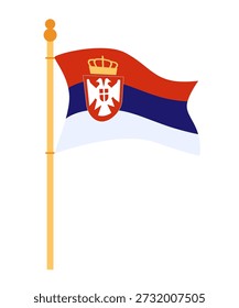 Serbian flag - colorful flat design style illustration