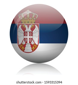 Serbian flag glass icon vector illustration