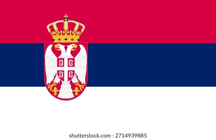 Serbian flag icon in high quality used in Serbia country