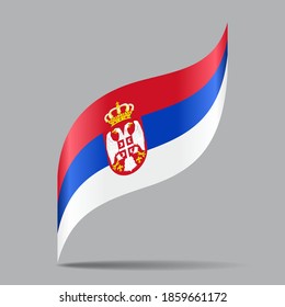 Serbian flag wavy abstract background. Vector illustration.