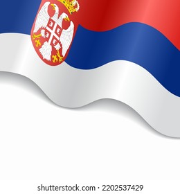 Serbian flag wavy abstract background. Vector illustration.
