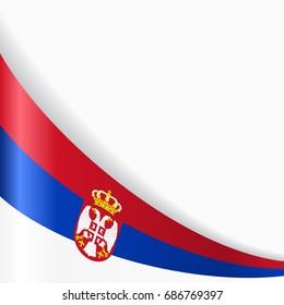 Serbian flag wavy abstract background. Vector illustration.