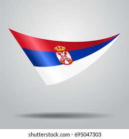 Serbian flag wavy abstract background. Vector illustration.