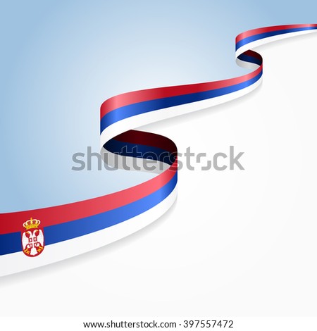 Serbian flag wavy abstract background. Vector illustration.