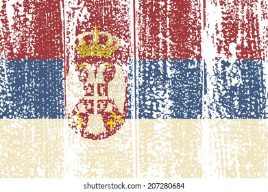 Serbian grunge flag. Vector illustration. Grunge effect can be cleaned easily