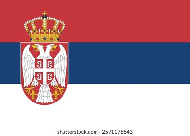 Serbian national pride. Serbia flag flat vector illustration