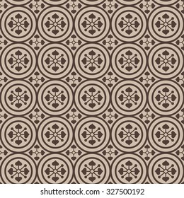 Serbian Orthodox Church Motif - Church St. Nikita, 14th century - Seamless Pattern - Vector Background