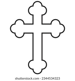 Serbian orthodox cross icon flat black