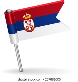 Serbian pin icon flag. Vector illustration Eps 8.