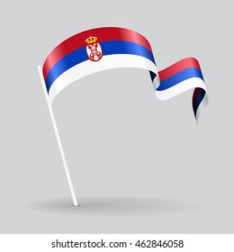 Serbian wavy flag. Vector illustration.
