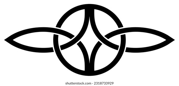 Serch Bythol in black. Celtic symbol. Isolated background.
Symbolizes the never ending love between two people.
Abstract Middle Age illustration of an Celtic symbol.