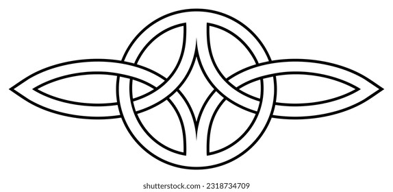 Serch Bythol in black contour. Celtic symbol. Isolated background.
Symbolizes the never ending love between two people.
Abstract Middle Age illustration of an Celtic symbol.