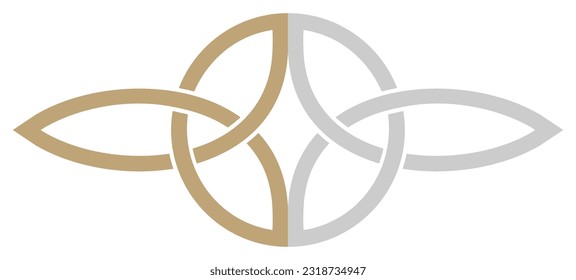 Serch Bythol in gold and silver. Celtic symbol. Isolated background.
Symbolizes the never ending love between two people.
Abstract Middle Age illustration of an Celtic symbol.