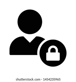 sercure profile glyph flat vector icon