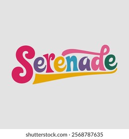 Serenade Text of Valentine Typography Vectors