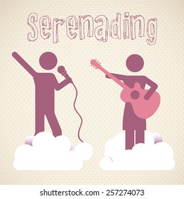 Serenading vector illustration