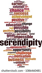 Serendipity word cloud concept. Vector illustration