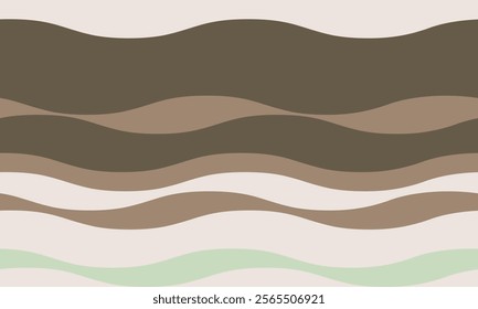 Serene abstract wave background in earthy tones. Perfect for social media, websites, or print projects needing a calming and stylish design element.  Versatile and minimalist aesthetic.