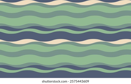 Serene abstract wave pattern in calming greens and blues. Perfect for backgrounds, website design, or textile prints.  Clean, modern aesthetic with a minimalist feel. Versatile and visually appealing.