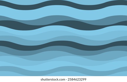 Serene abstract wave pattern in calming blues and grays.  Perfect for website backgrounds, social media graphics, or textile design. Evokes feelings of peace, tranquility, and the rhythm of nature.