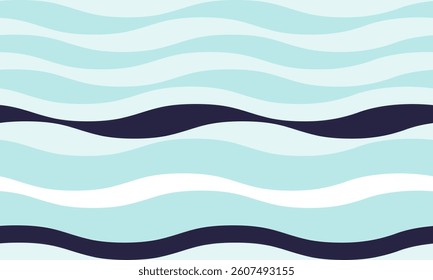 Serene abstract wave pattern in calming pastel blue and navy. Perfect for website backgrounds, textiles, or any design needing a peaceful, flowing aesthetic.