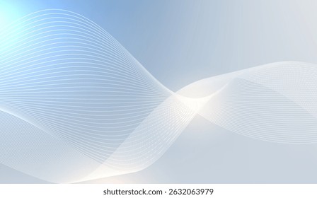 Serene Abstract Wavy Lines Design in Light Blue and White for Modern Digital Backgrounds, Elegant Presentations, and Gentle Visual Communication
