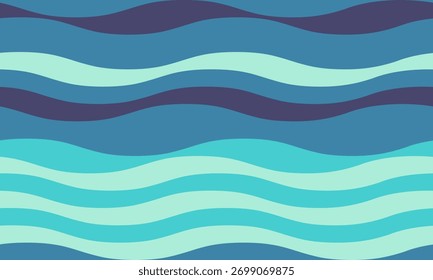 Serene abstract wavy pattern in calming blues and teals.  Perfect for website backgrounds, textile designs, or any project needing a soothing, oceanic vibe.