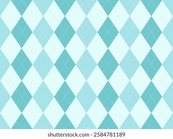 Serene aqua and white argyle pattern.  Elegant, minimalist design perfect for backgrounds, websites, or textile projects.  Subtle texture adds visual interest.