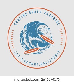 Serene beach landscape featuring palm trees, sand, and sea. Designed for clothing prints, posters, and lifestyle branding