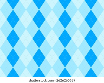 Serene blue argyle pattern.  Perfect for backgrounds, textiles, or any project needing a sophisticated yet playful touch.  The subtle color variations create visual depth.