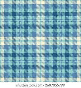 Serene blue and cream plaid pattern.  Perfect for textile design, wallpaper, or website backgrounds. Evokes feelings of calmness and sophistication.