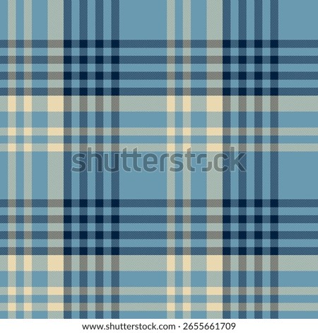 Serene blue and cream plaid pattern.  Perfect for textile design, fashion, or website backgrounds.  This calming, classic check evokes a sense of comfort and style.