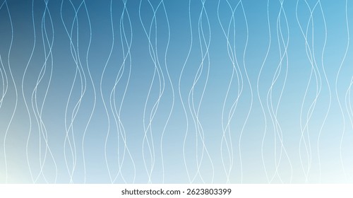 Serene Blue Gradient Background with Flowing White Lines, Modern Abstract Design, Perfect for Digital Wallpaper or Presentation Backdrops in Light Colors and Fluid Shapes