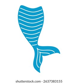 Serene Blue Mermaid Tail with Wavy Accents Graphic