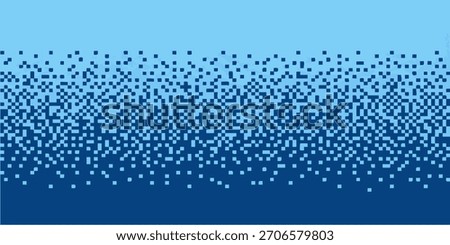Serene blue pixel art background showcasing a captivating gradient transition from pale sky to deep ocean, embodying digital diffusion and modern data aesthetics