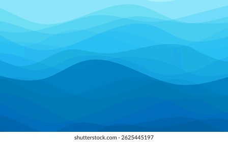 Serene Blue Wave Gradient Background with Soft Curves, Perfect for Digital Designs and Calming Visuals, Ideal for Web and Print Projects Needing a Tranquil Aesthetic