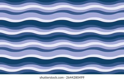 Serene blue wave pattern.  Abstract, calming design ideal for backgrounds, website banners, textiles, and branding. Evokes feelings of peace, tranquility, and fluidity.