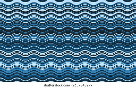 Patrón de onda azul sereno, ideal para fondos de Sitio web, diseños textiles o cualquier proyecto que necesite una estética relajante y fluida.