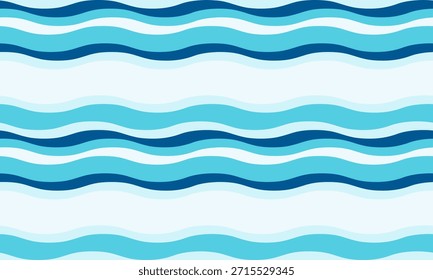 Padrão de onda azul sereno.  Perfeito para desenhos de verão, impressões têxteis, fundos de site ou ilustrações infantis. Evoca sentimentos de calma, brisas oceânicas e águas tranquilas.