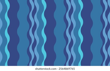 Serene blue wavy stripes pattern. Perfect for website backgrounds, textile designs, or any project needing a calming, modern aesthetic.