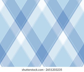 Serene blue and white diagonal plaid pattern. Perfect for backgrounds, textile designs, or web projects needing a calming, sophisticated aesthetic.