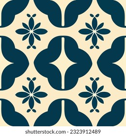 Serene blue and white pattern white backdrop, reminiscent of classic patterned tilework. The repeating design, known as azulejo, captures the essence of tiling and creates.